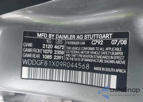 2009 Mercedes-Benz C 300 Luxury 4Matic/Sport 4Matic from USA, damaged, VIN WDDGF81X09R044568